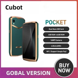 Cubot Pocket Smartphone Android 11Dual SIM 4GB 64GB 4 Inch Small Screen Cellphone 16MP Camera NFC Quad Core Mobile Phone