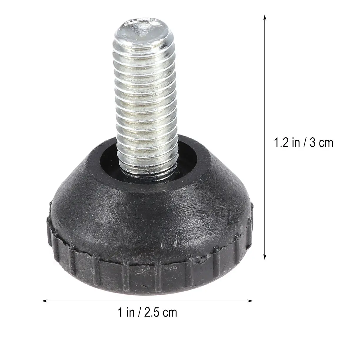 20개 조절 가능한 풋컵 가구 높이 조절기 블랙 M8x25mm 나사형 글라이드 피트, 가벼운 작업용 사무실 가정용 책상 및 가구용
