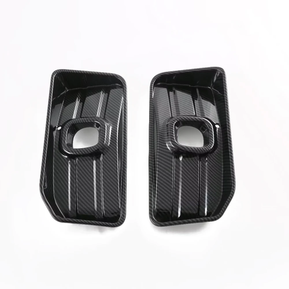 

For Ssangyong Torres 2022 2023 ABS carbonfiber Front Bumper Engine Grill Center Grille mesh Cover foglight lamp cover trim