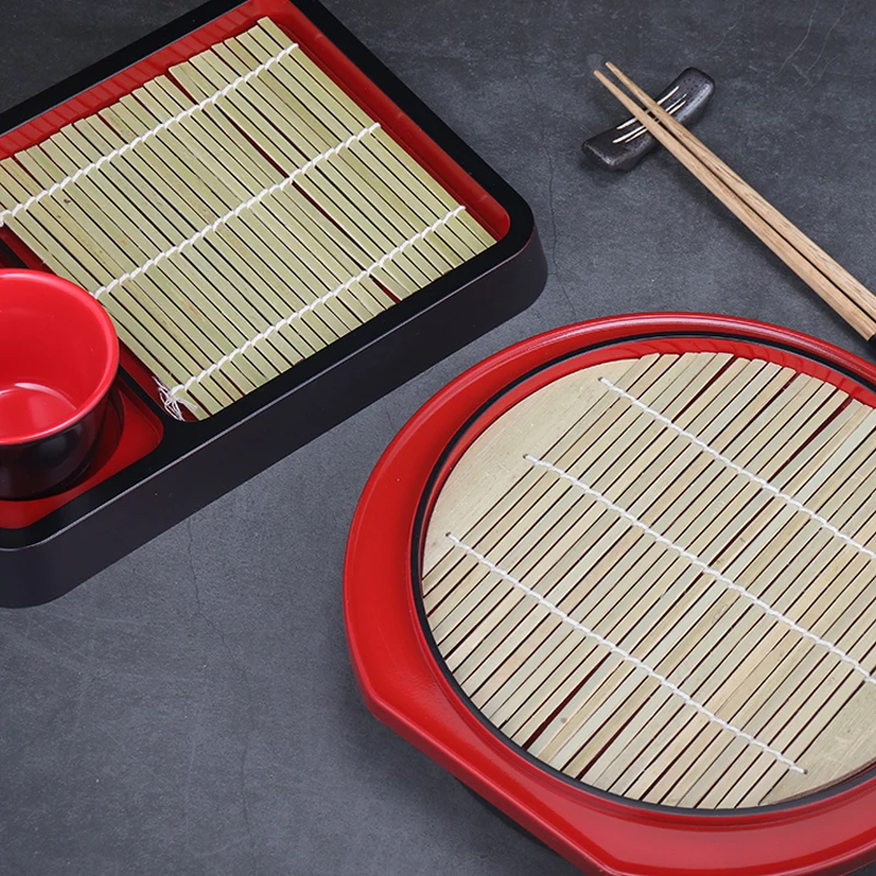 Japanese Style Cold Noodle Plate Dish Sushi Restaurant Soba Udon With Bamboo Mat Flavor Saucer Cup Cuisine Korean Tableware