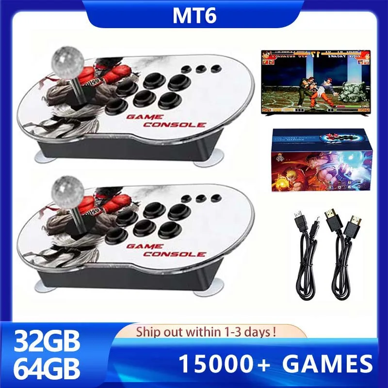 Consolas de jogos de vídeo dupla joystick gameconsole 15000 + jogos  clássicos suporte 4 jogador familygame jogo vara com ps1/gb/cps/sfc/fc -  AliExpress