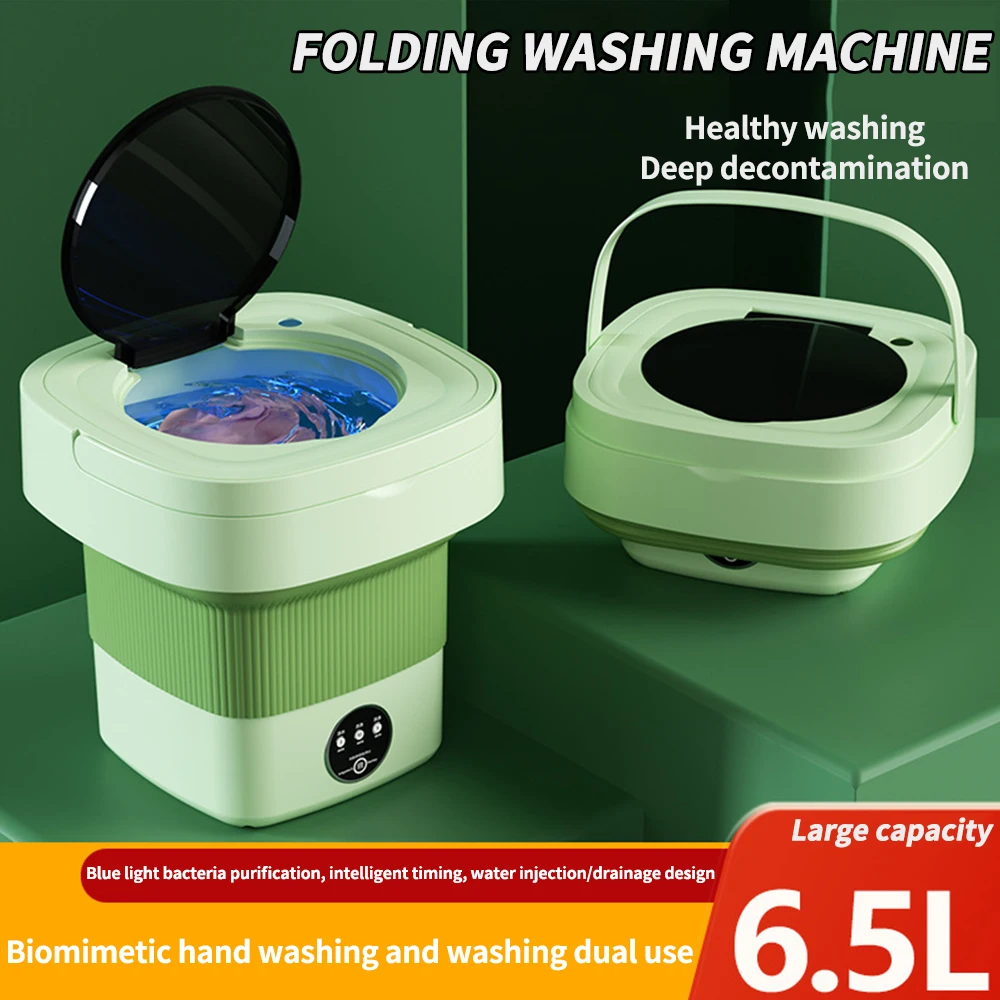 

Folding Single Washing Machine Portable Dormitory Student Socks Underwear Panties Mini Washer 6.5L Wash Machine Home Appliance