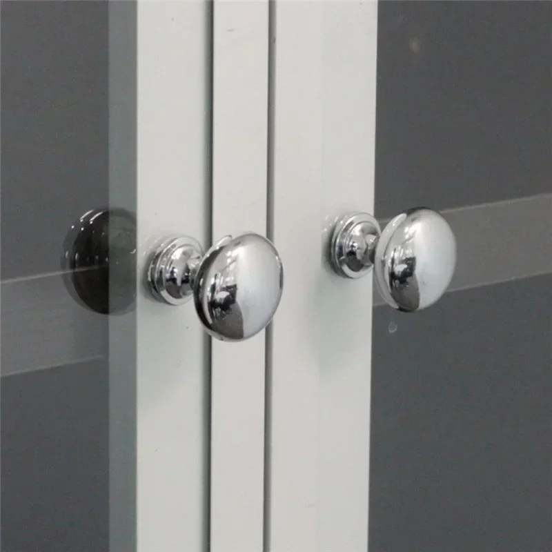 1/2Pcs Chrome Metal Door Knobs Drawer Wardrobe Kitchen Cupboard Handles Silver Furniture Accessories Door Handles Interior Doors