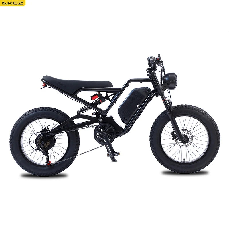 AKEZ 알루미늄 프레임 전기 자전거 레트로 오토바이 Ebike 유압 브레이크 고성능 전기 오토바이, 1500W, 핫 세일