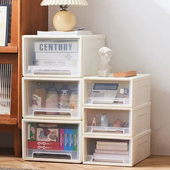 Stackable Quilt Storage Drawer Transparent Wardrobe Drawer Plastic Desktop Sundries Boxes Organizer Household Closet Storage Box