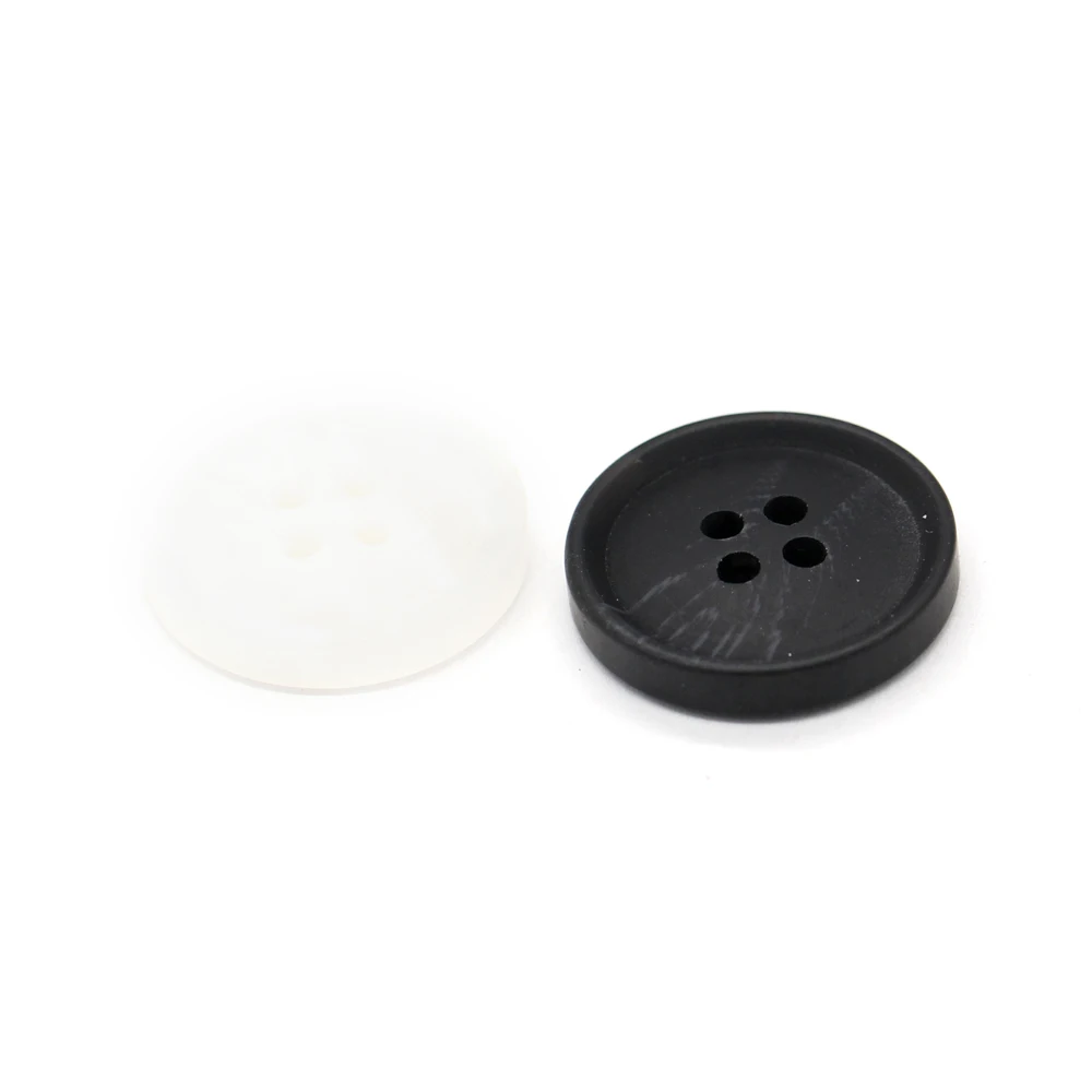 EQUBO 15/18/21/25mm 4 Holes White Black Horn Pattern Resin Buttons for Clothes Men Coat Suit Jacket Sewing Accessories Wholesale 2