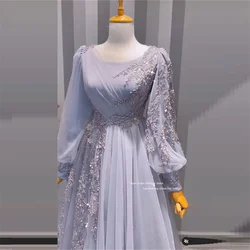 Amanda  Modest Prom Dresses Moroccan Kaftan Evening Dresses Dubai Women Long Formal Party Dress Saudi Arabia Glitter Prom Gowns