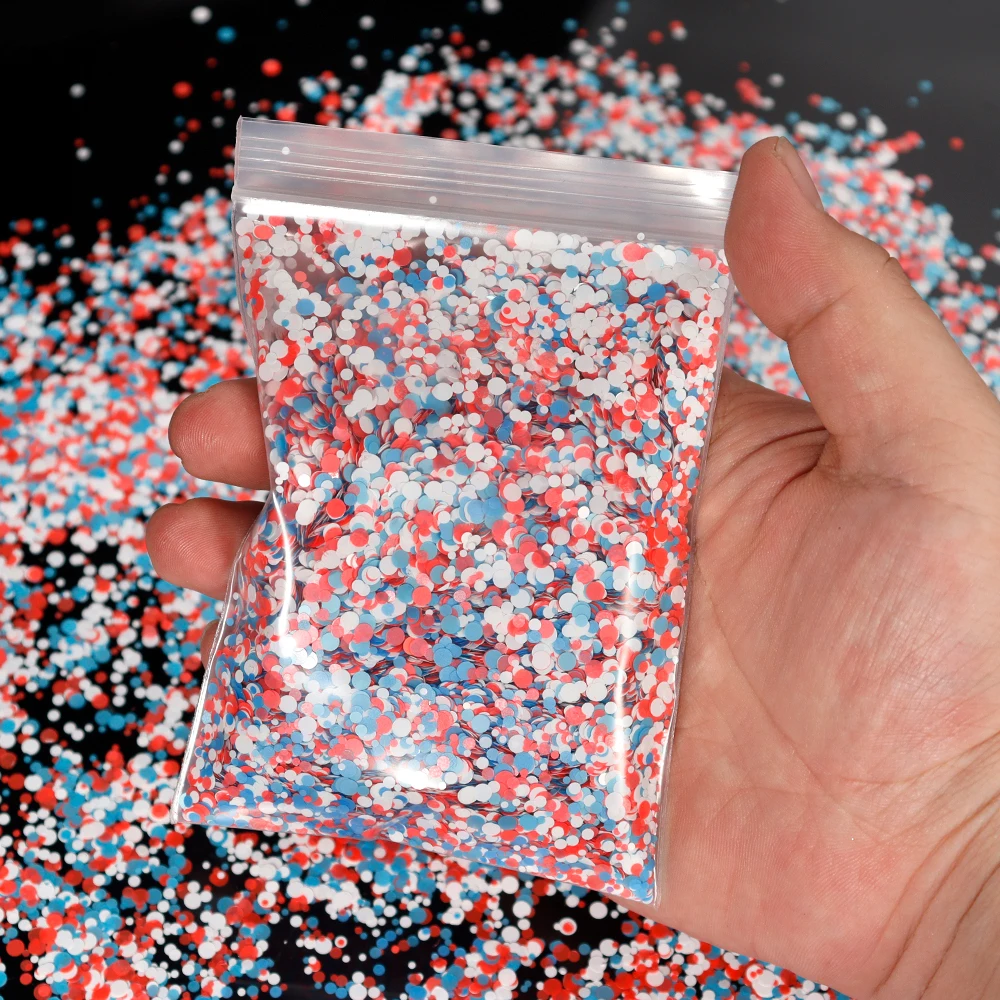 Nail Glitter 50g/bag Neon Mixed Size Circle Sequins For DIY Nail Art