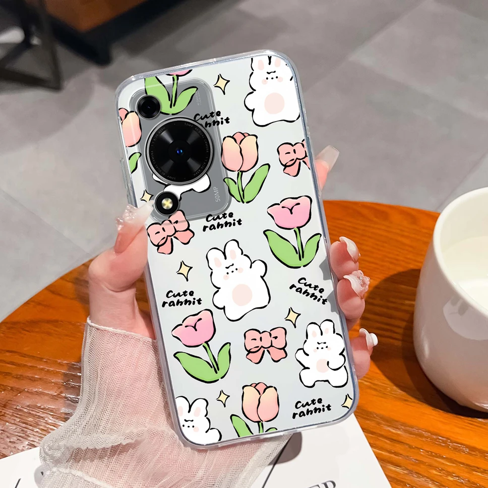 Cool Sweet Style Transparent TPU Silicone Protective Back Cover Case