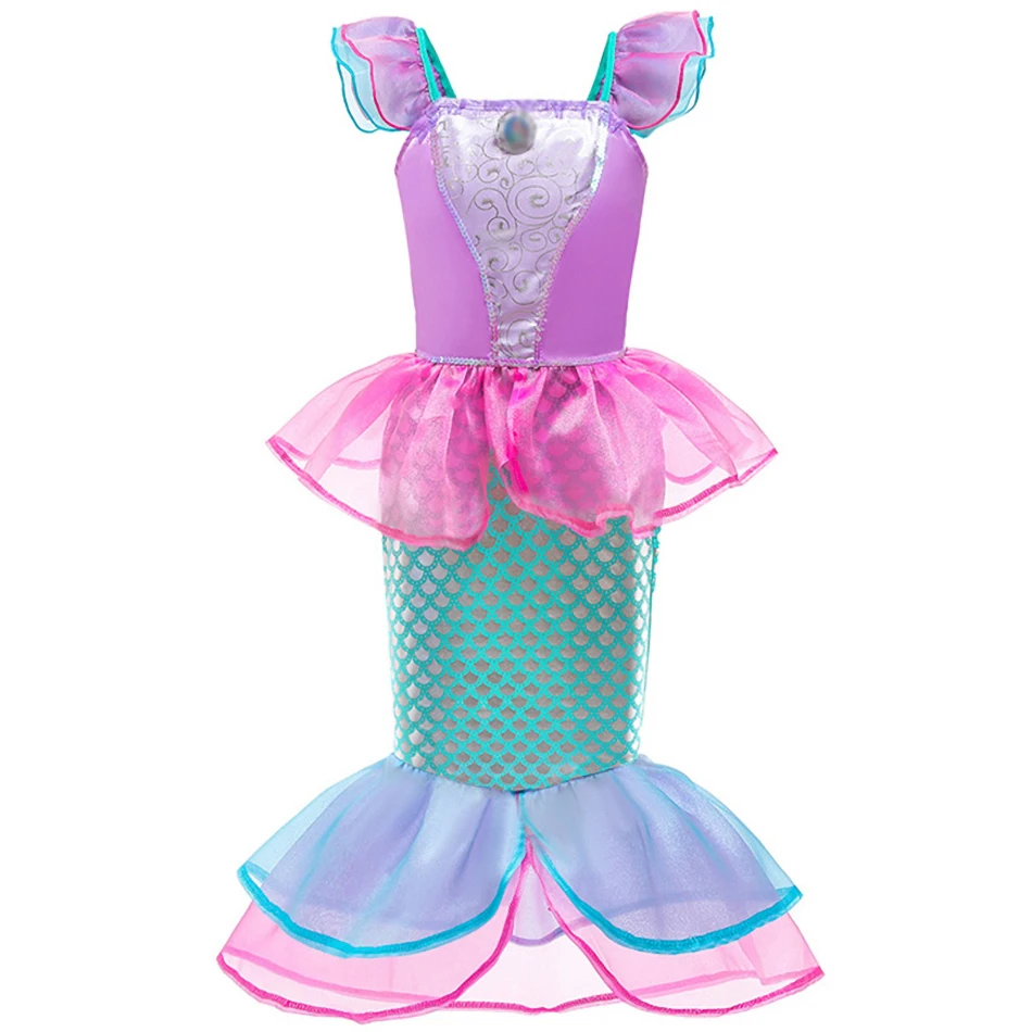 Children Costume Girl Cosplay Dress Snow White Cinderella Aurora Anna Elsa Kids Encanto Mirabel Little Mermaid Halloween Clothes