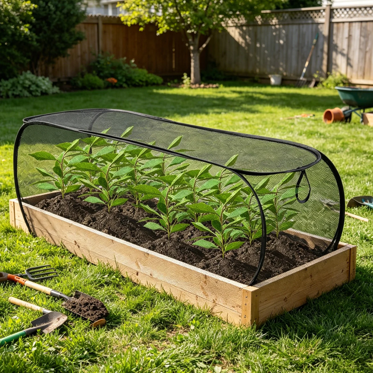 Enhanced Plant Cover Net for Seedling and Vegetable Protection - Greenhouse Gardening Accessory