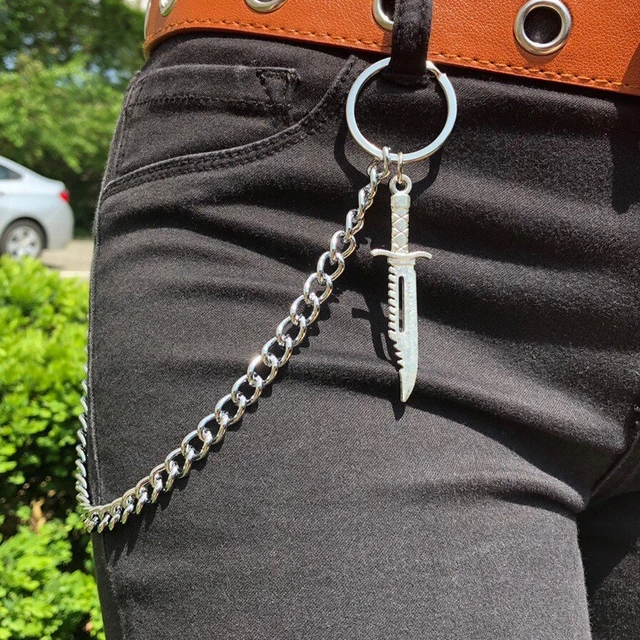 Handmade Unisex Chunky Barbed Wire Link Chain Wallet Belt Pants Chains for  men