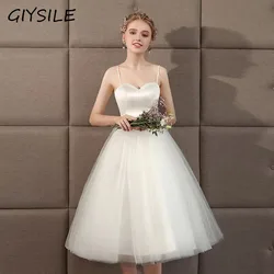 2024 Spring White Wedding Dress with Strap Short Dress Adult Ceremony Dresses Light Wedding Dressrs for Women Vestidos De Novia