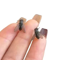 1pair Creative Abstract Flies Earrings for Women Funny Simulation Fly Insect Stud Earrings Party Jewelry Men and Women Gift - Image 6