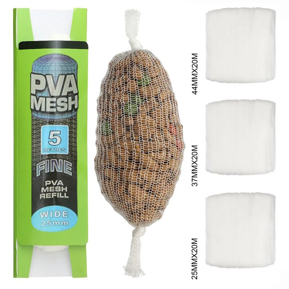 Filet PVA soluble recharge 5m/20m pêche carpe feeder enveloppe appâts 25-44mm