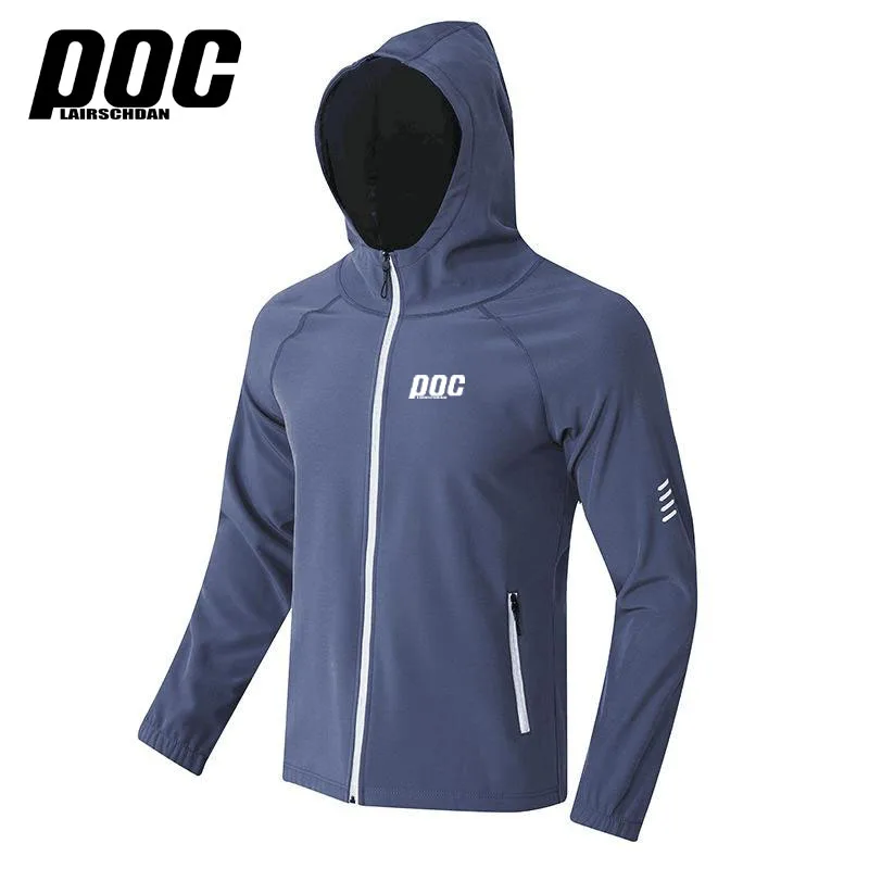 LairschDan POC Men's Cycling Windbreaker Reflective Jacket Windproof Bike Jacket Water Resistant MTB Road Bicycle Long Jersey