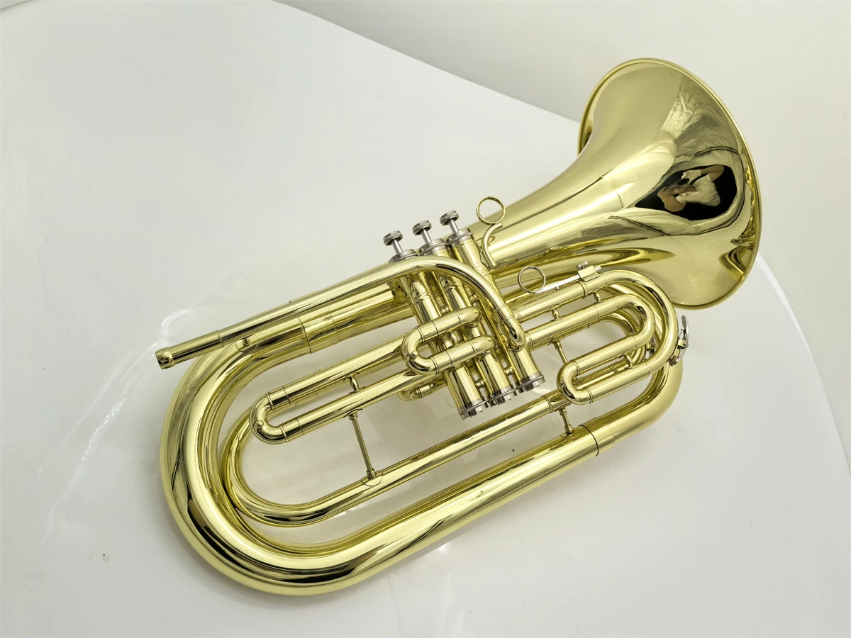 Real Pictures Bb Marching Baritone Brass Nickel Plated Professional Musical Instrument With Case
