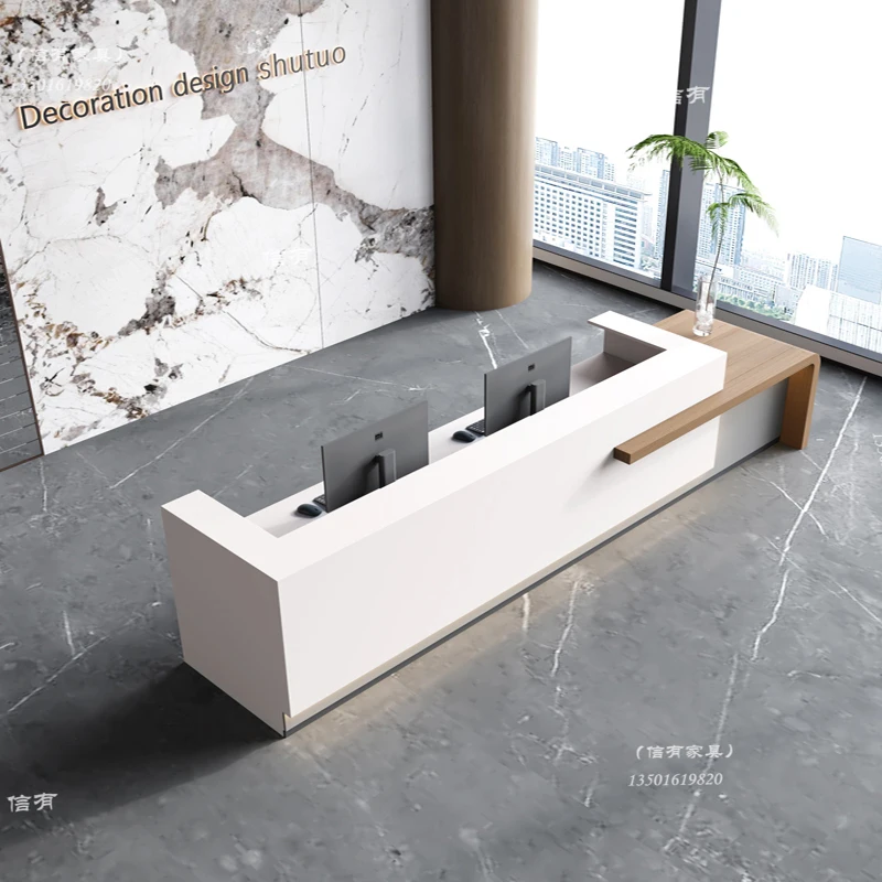 Front Desk Reception Counter Desks Table Auxiliary Standing Office Table Church Pulpits Balcao Para Salao De Beleza Furniture