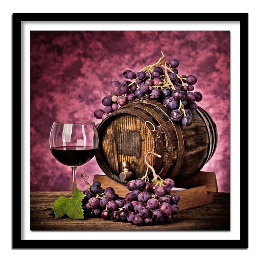 

5D «сделай сам», новая Алмазная вышивка, виноград, вино, квадрат, алмазная живопись, вышивка крестиком, вышивка, Свадебный декор, искусство