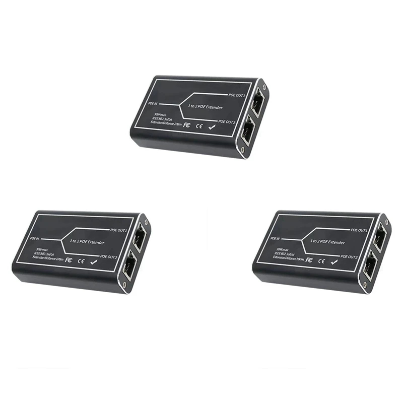 NVR IP 카메라용 POE 확장기, POE 범위 100 미터 확장, 3X 2 포트..