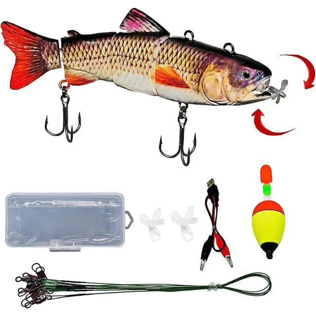 USB Rechargeable Fishing Lure Multi Jointed Swimbait Wobbler
