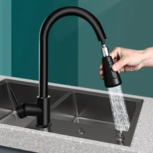 

Black Spray Kitchen Faucet Cold Hot Water Pull Down Sprayer Washbasin Bathroom Mixer Tap Kitchen Cuisine Kitchen Items YQ50LT