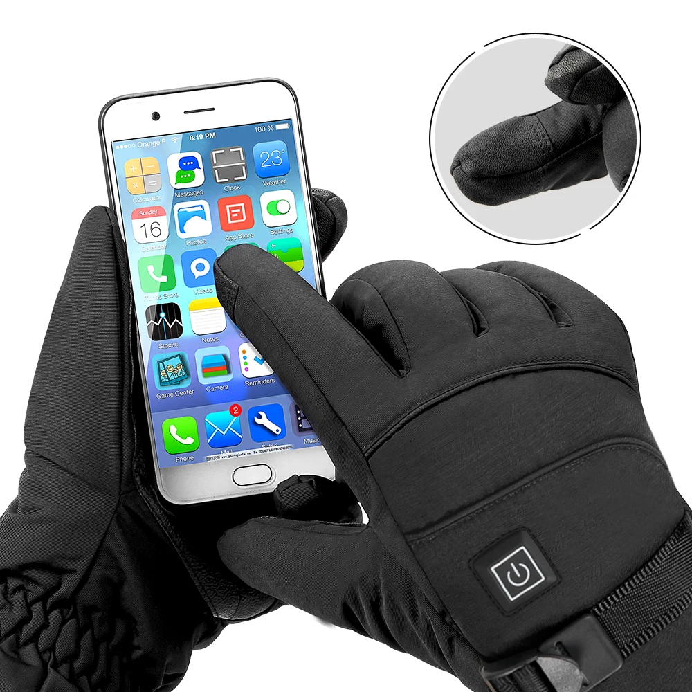 Heated Waterproof Winter Riding Gloves with Touch Screen Capability