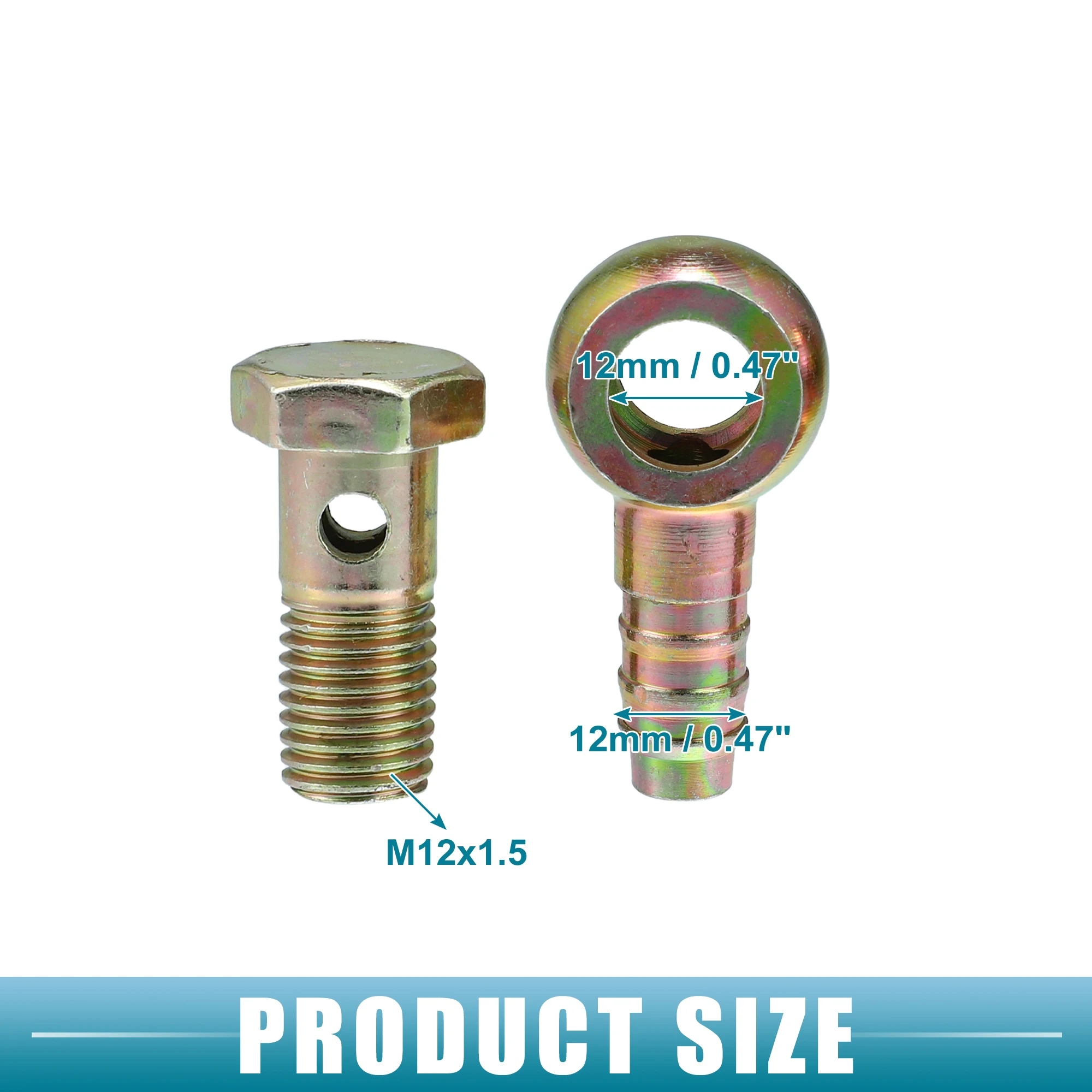 UXCELL Bolt M12x1.5 12mm 10mm 8mm 6mm Car Bolt Hose Barb Fitting Adapter with Screws Set of 2