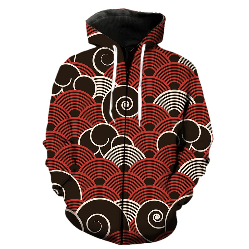 thumbnail image 1 of Sudadera con capucha y cremallera con diseño de dragón samurái y guerrero fantasma para hombre, estilo Harajuku, con estampado 3D de carpa, informal, de manga larga, para primavera, 1 of 5
