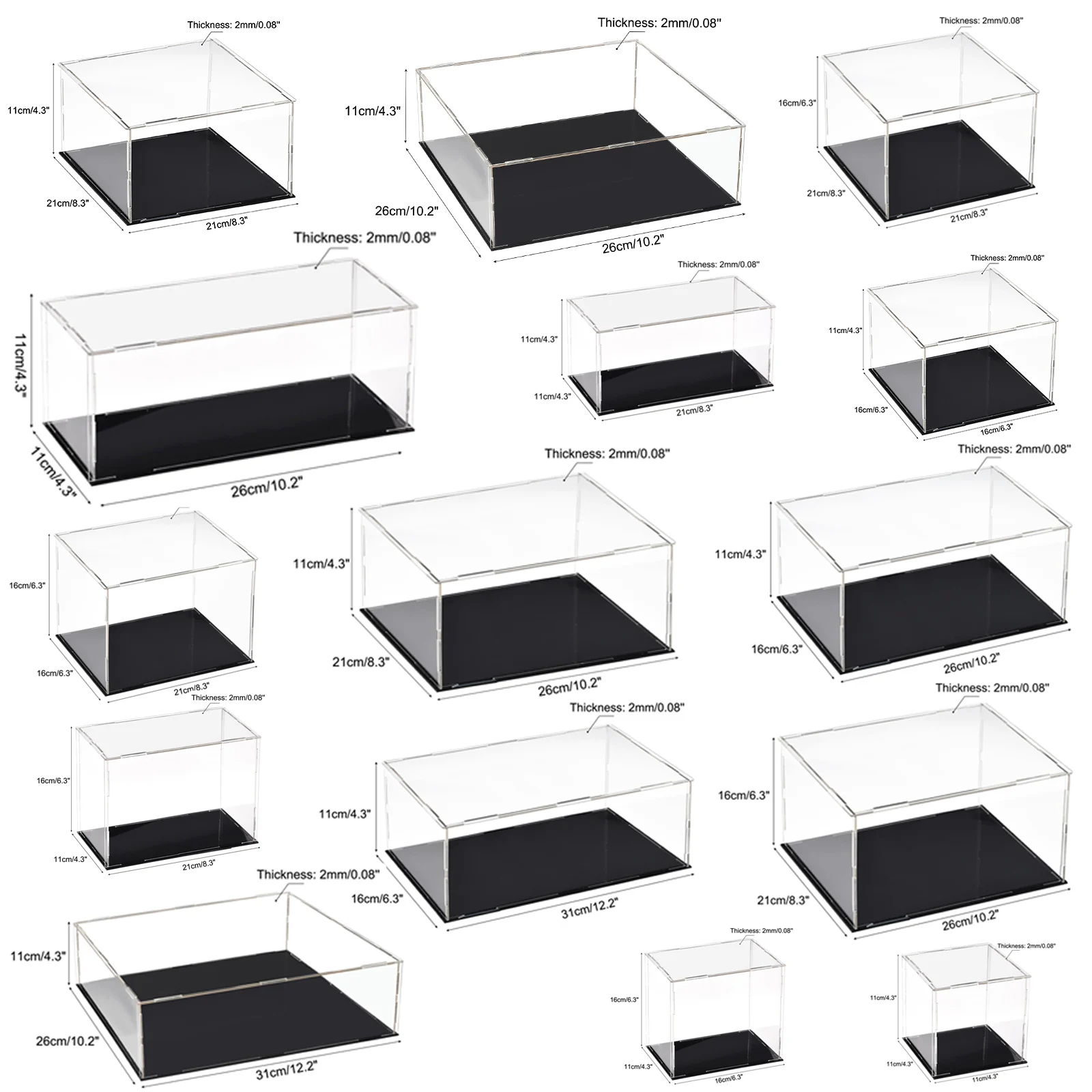 Acrylic Collectibles Display Cabinet Assemble Display Case Storage Box, Action Figures, Lego, Toy, Dustproof Organizer Showcase image 2