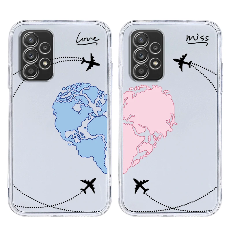 Planes World Map Travel Love Heart Phone Case Cover