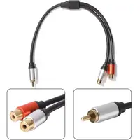 0.3m/1ft Short RCA Splitter Audio Cable RCA 1 to 2 Male to Female Jack Adapter Cord for TV CD DVD Subwoofer Amplifier Speaker - Image 2