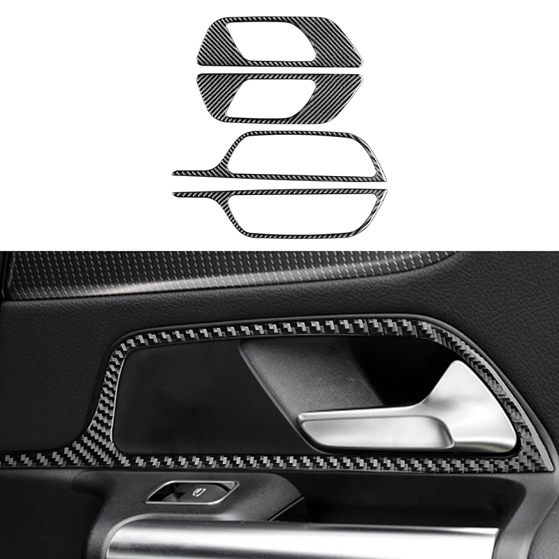 

Для Mercedes Benz GLB класс 4 шт. авто внутренняя дверная ручка рамка отделка углеродное волокно Автомобильная внутренняя дверная ручка декоративная наклейка