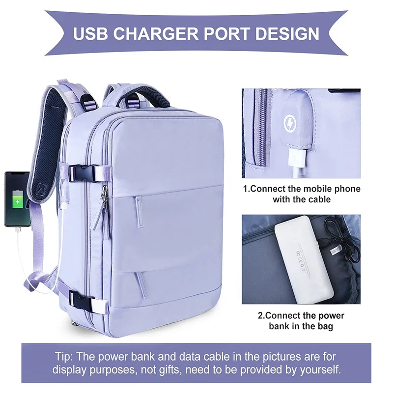 Travel Bag Women Travel Backpack Airplane Large Capacity Multi-Function Luggage Lightweight Waterproof Women's Casual Bag Notebook Bagpacks