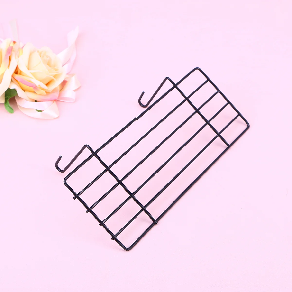 

Metal Shelves Black Wall Grid Basket Wire Straight Shelf Metal Wall Grid Panel Basket Display Hanging Basket Shelf Display Shelf