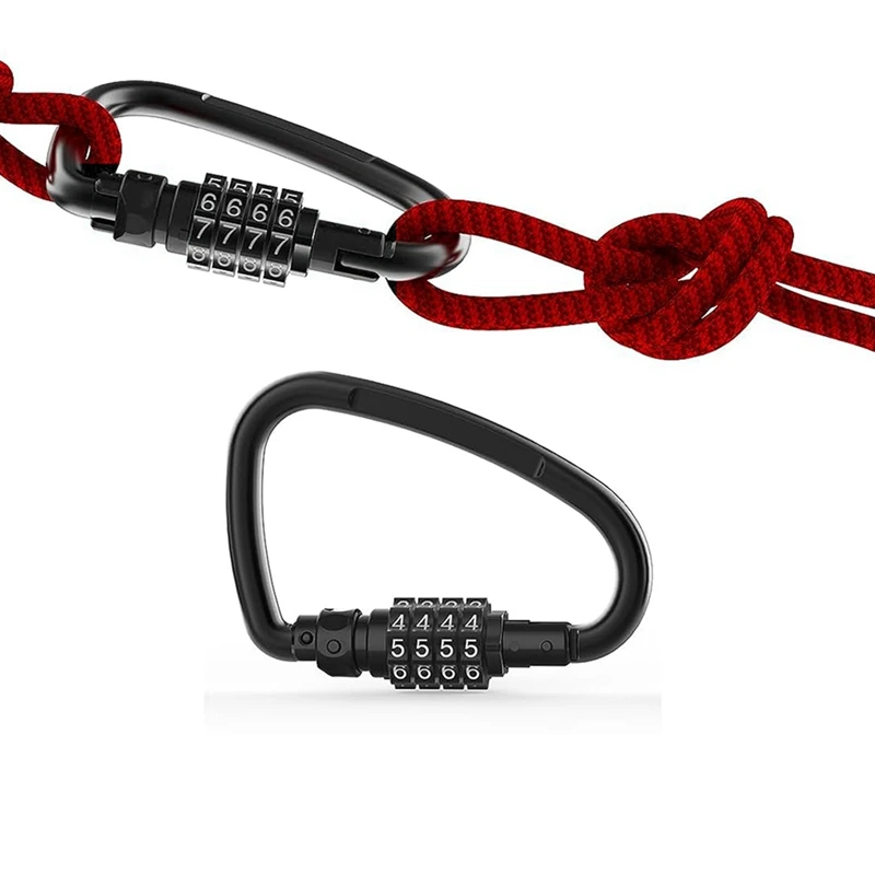 1 Piece 4-Digit Combination Locks Carabiner Clips Metal For Looped Bike Security Cable Lock combination padlock,combination locks