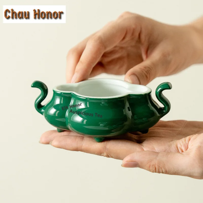 Emerald Green Ceramic Incense Holder Boutique Incense Waterfall Incense Burners Consecrate Censer Yoga Supplies Ornaments Gift