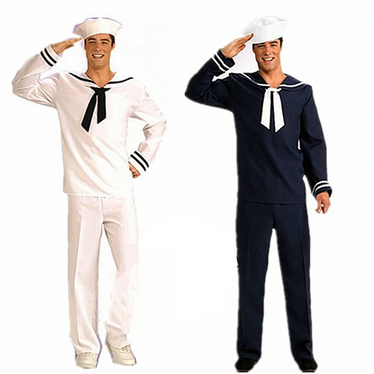 Conjunto de traje de Sailor para adultos y niños, disfraz de Halloween,  blanco, azul marino, vestido de lujo para fiesta, uniforme de actuación  para escenario| | - AliExpress