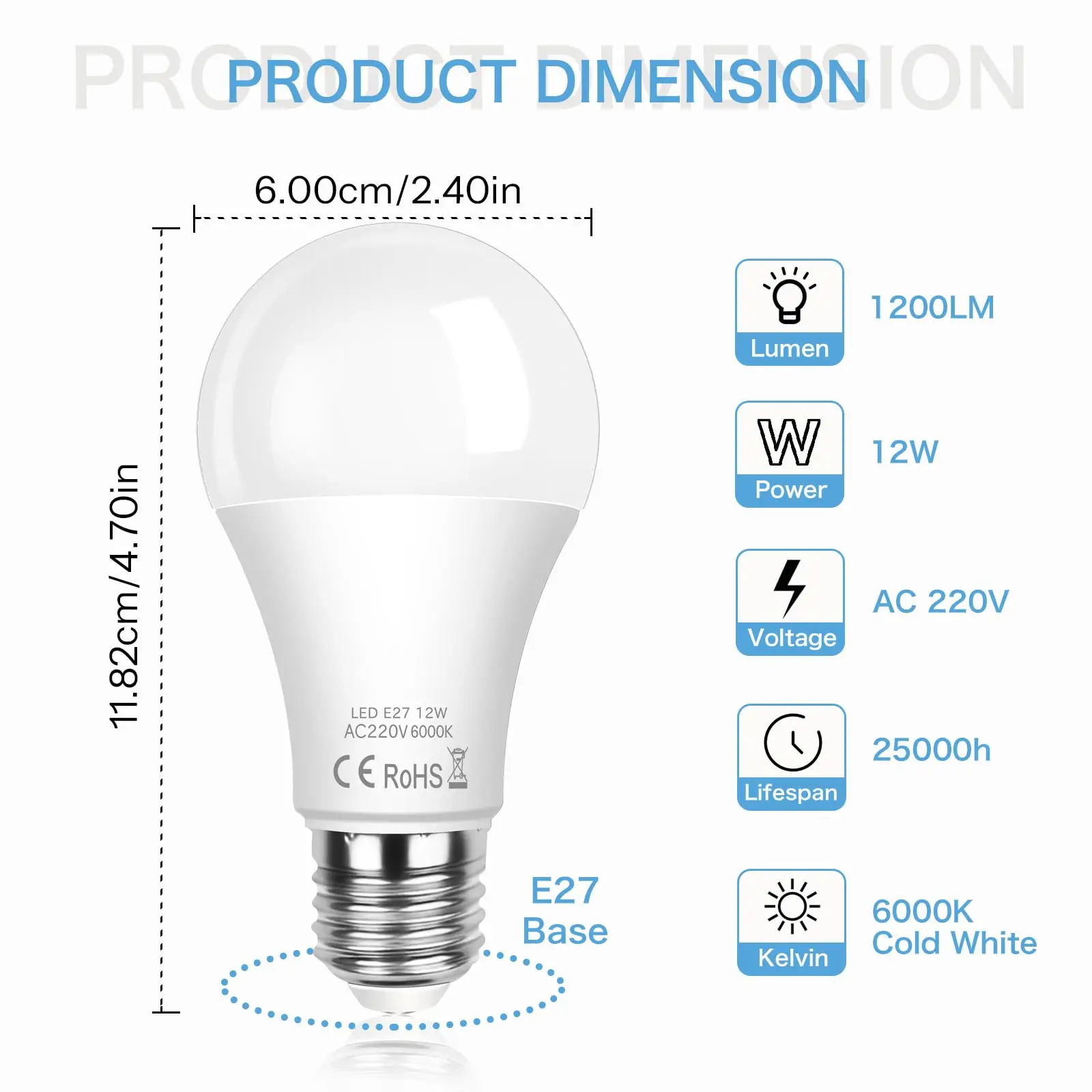 LED Bulb E27 12W 220V Microwave Radar Motion Sensor Lamp Built-in Light Detection Auto On Home Living Room Stairs Hallway