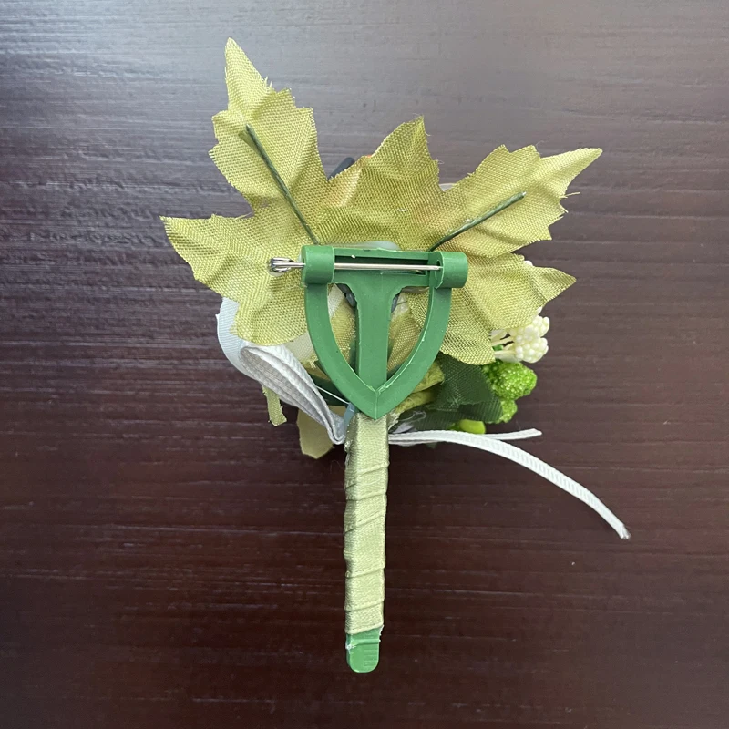 Artificial White Flower Corsage Boutonniere for Boys Girls Wedding Party Meeting Personal Decorations Accessories