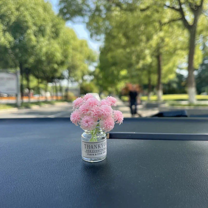 Auto montiert Simulation Blume Ornament Heilung Gypsophila Innenzubehör romantische hübsche Vase Mini frische Konsole neues Muster – Detail 4