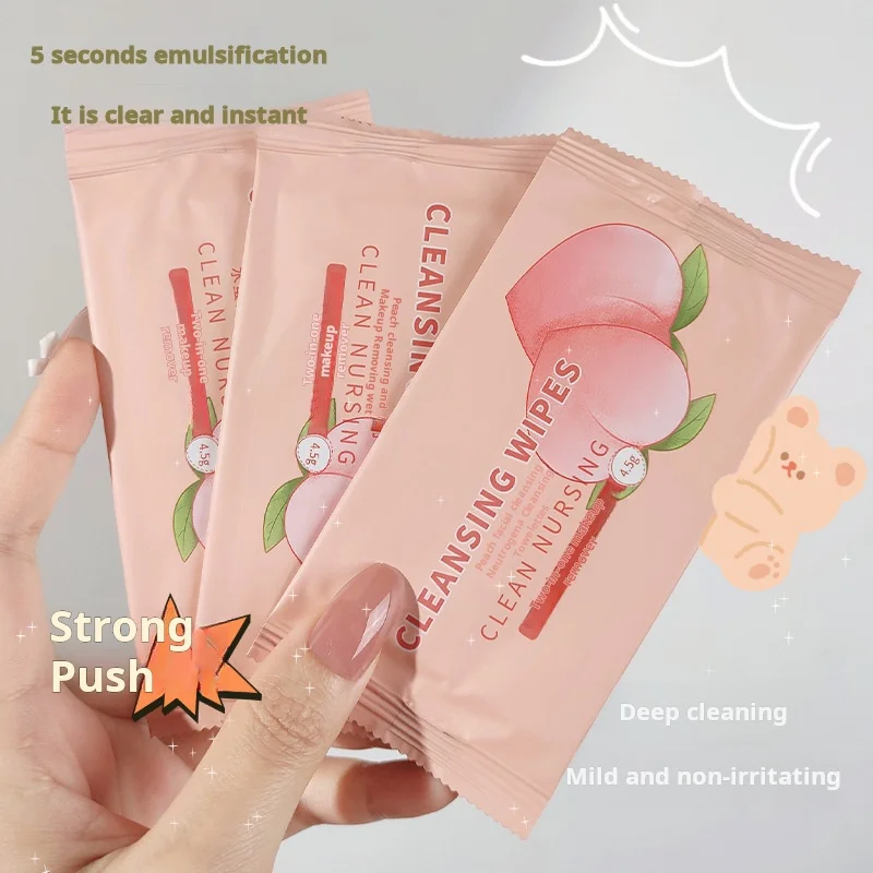 Makeup Remover Wipes, Individually Packaged With Peach, Gentle Facial Makeup Remover, Portable Remover Wipes