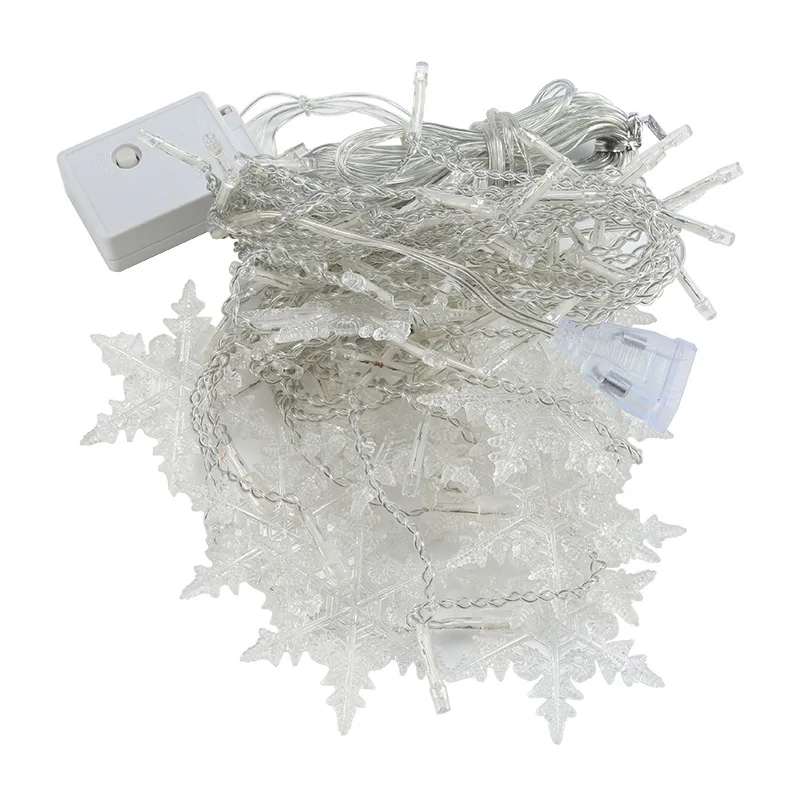 3.5M Christmas Snowflake LED String Lights Curtain Lights With EU/UK Plug Holiday Party Can Be Connected To Wave Fairy christmas decorations