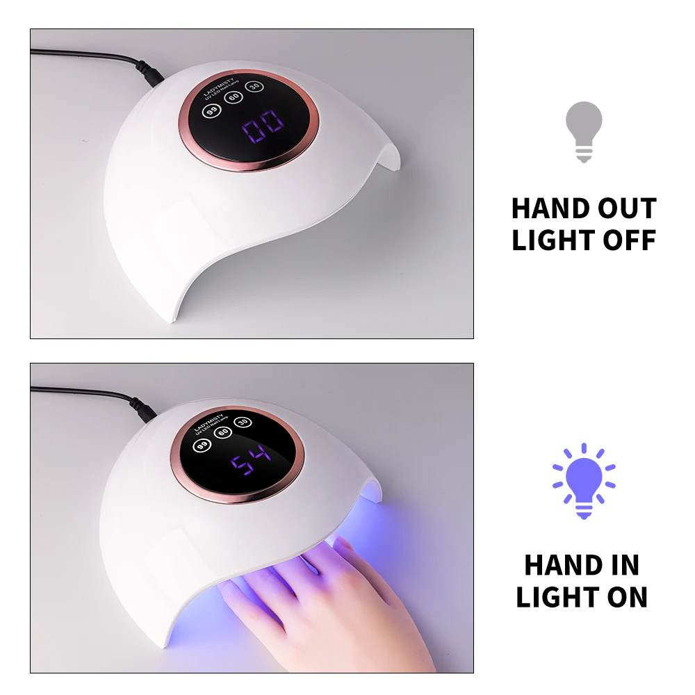 전문가용 네일 드라이어 18LED UV 네일 라이트 (타이머 및 센서 설정 포함) 네일 폴리쉬 경화 라이트 (네일 살롱 도구용)