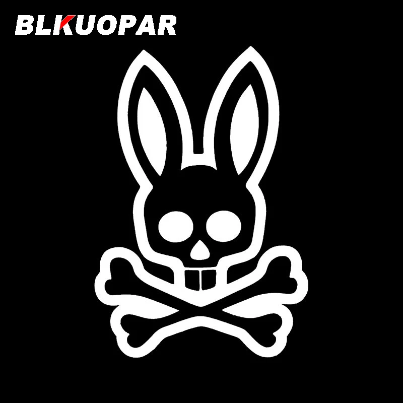 BLKUOPAR Psycho Bunny Car Sticker Sunscreen Waterproof Creative Personality Decal Original Windows Surfboard Car Door Protector funny car stickers Car Stickers