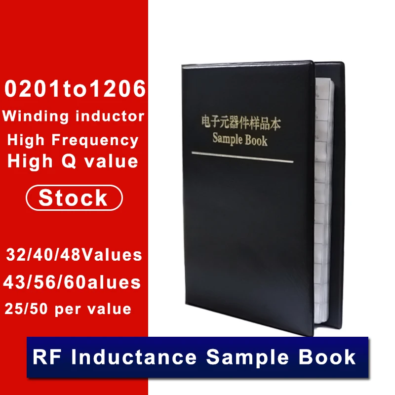 

RF High Q Value RF Chip Inductor Sample Book Kit 0201 0402 0603 0805 1206 5% High Frequency Smd Winding Inductance