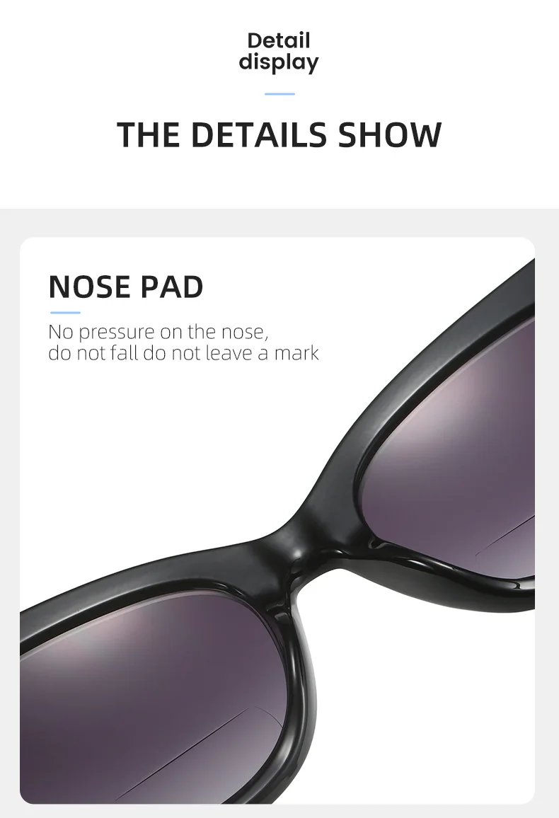 BOYSEENCat's Eye Multi-Fokus-Presbyopie-Sonnenbrille für Damen, trendige allmähliche Lesebrille, täglicher DressingUV400 – Detail 9