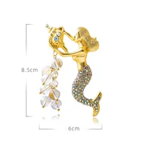 luxury mermaid brooch fashion women clothing accessories jewelry 3