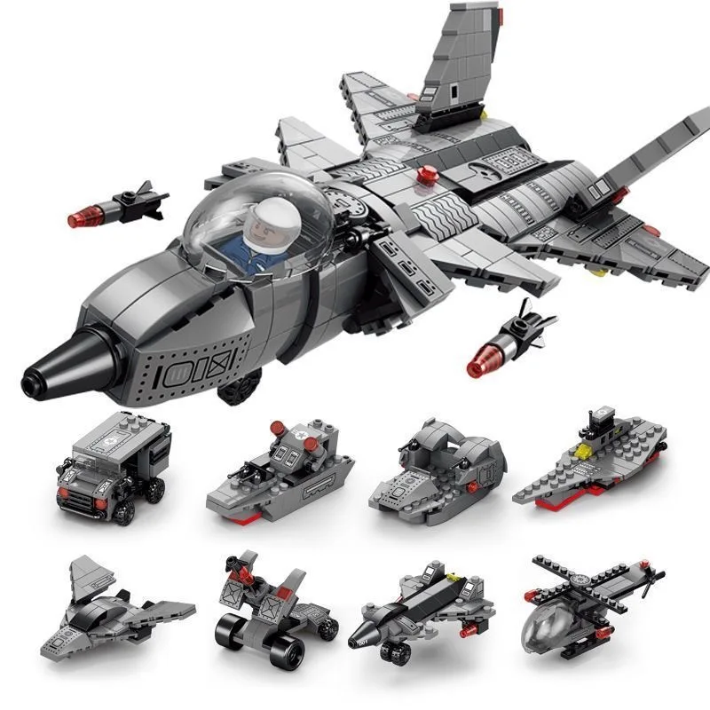 Military Series J-20 Stealth Fighter Building Blocks Air Force Model City Archit