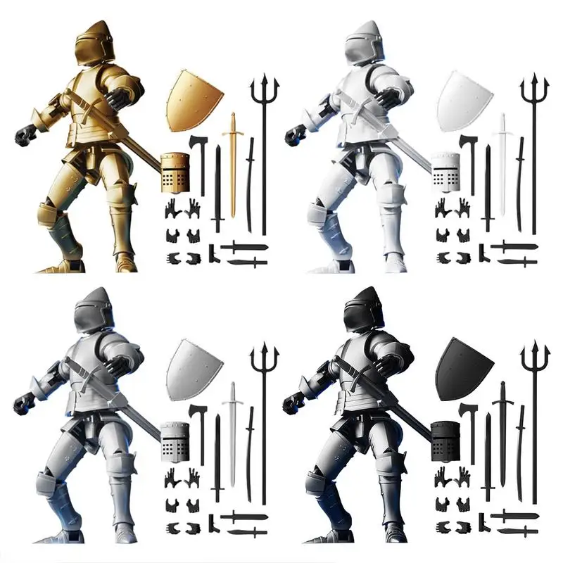 Action Figure Stampata In 3D | Giocattolo Multi-snodato Con Accessori E Armi